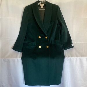 Elegant Green Double-Breasted Women's Coat Worthington Size 8 Petite